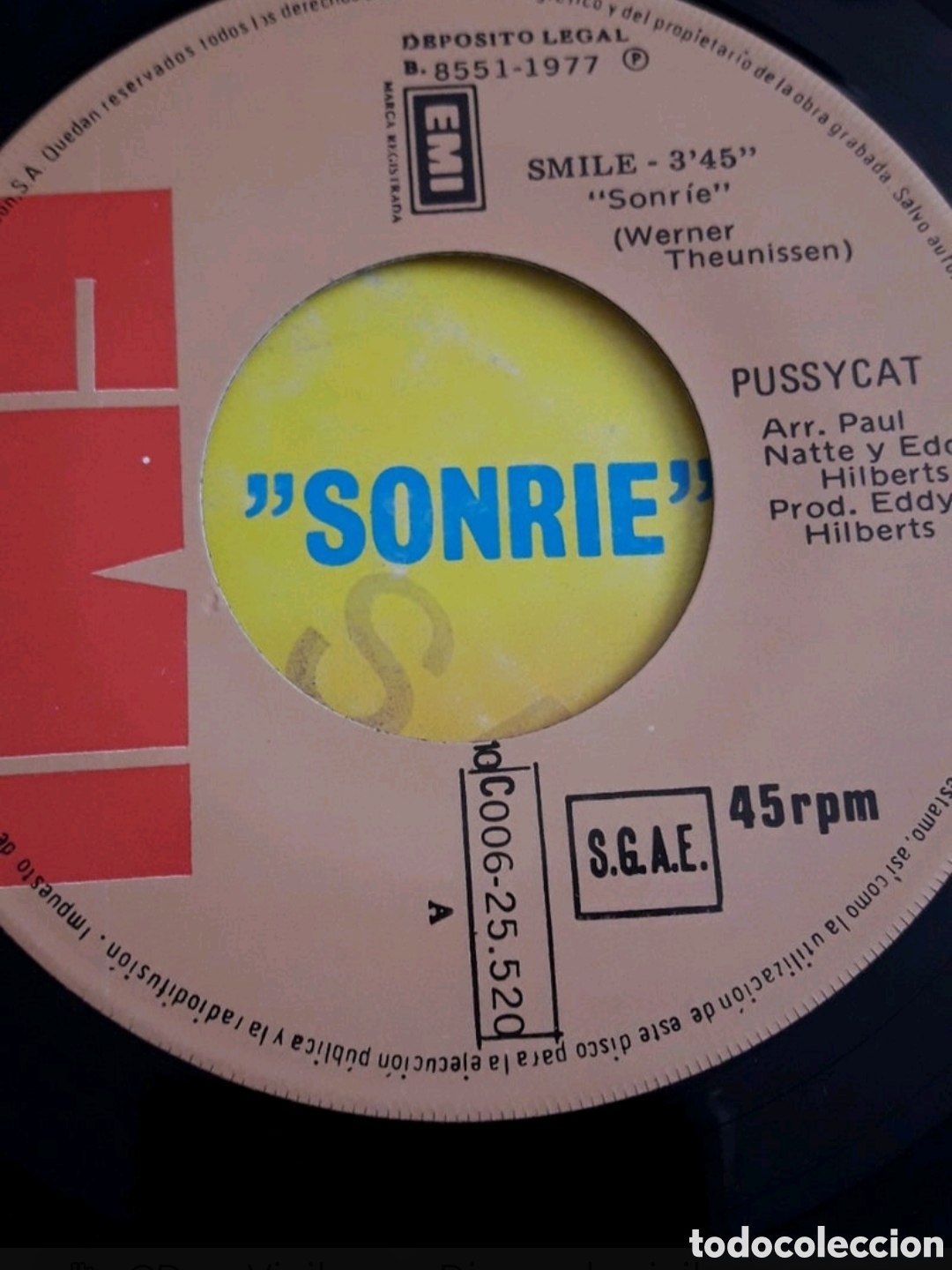 Discos de vinilo: Single Pussycat. Smile (Sonr&iacute;e) - Foto 3