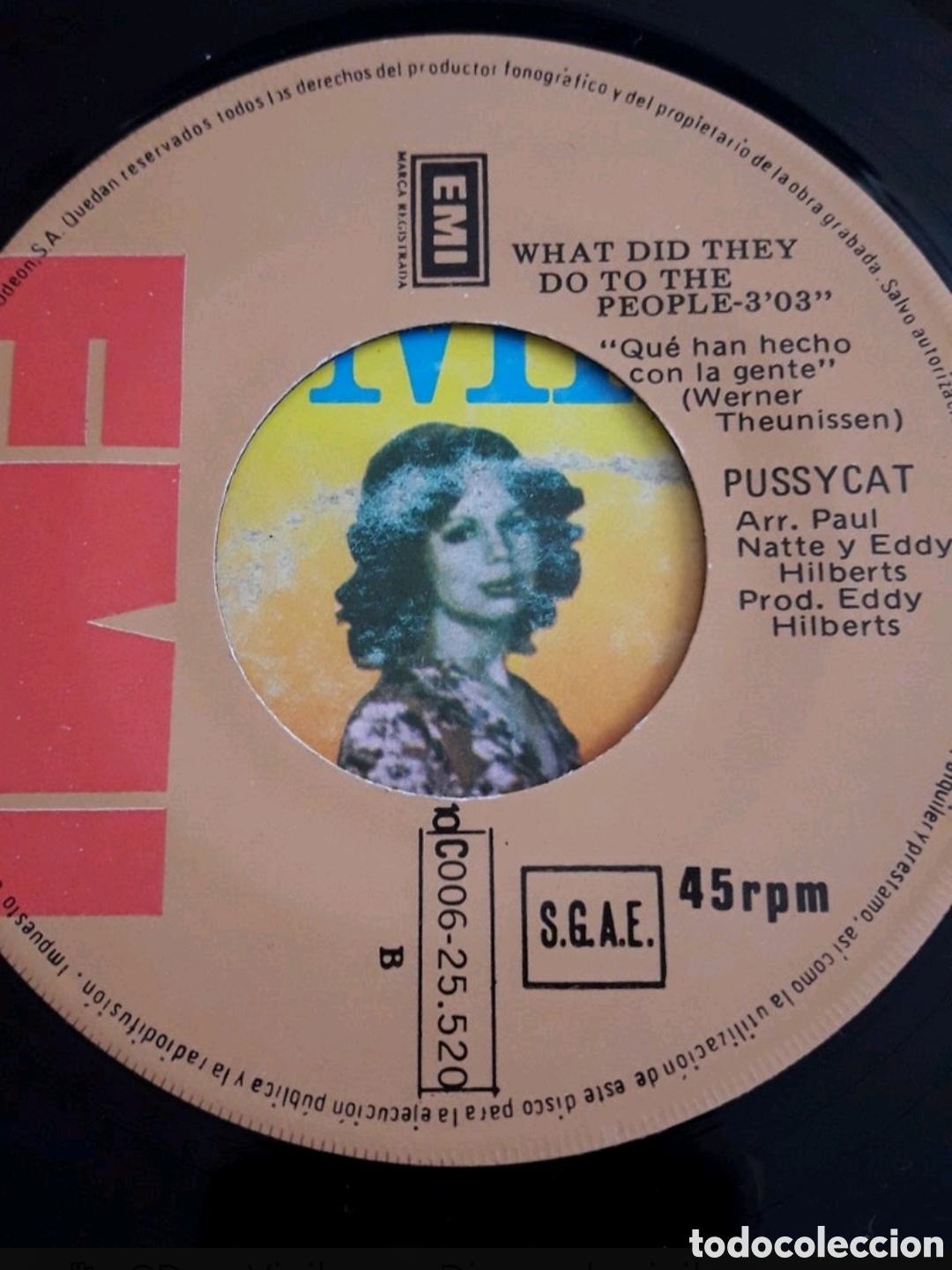 Discos de vinilo: Single Pussycat. Smile (Sonr&iacute;e) - Foto 4