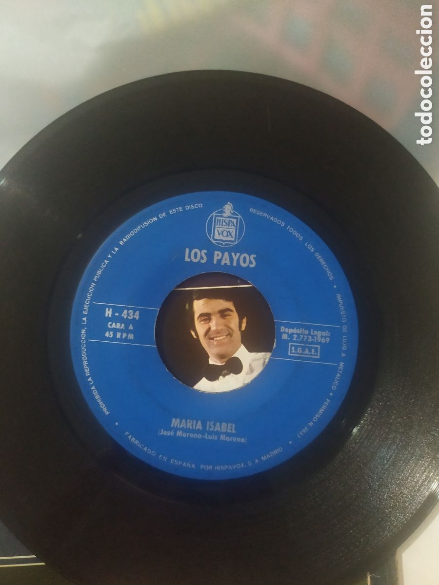 Discos de vinilo: Single Los Payos. Mar&iacute;a Isabel / Compasion - Foto 3