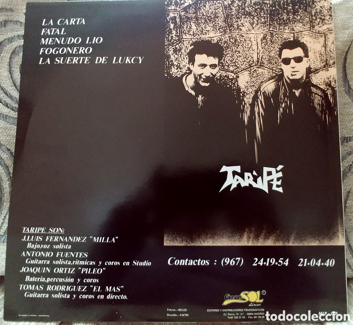 Discos de vinilo: TARIPE, FATAL, LP de 1990, como nuevo - Foto 2