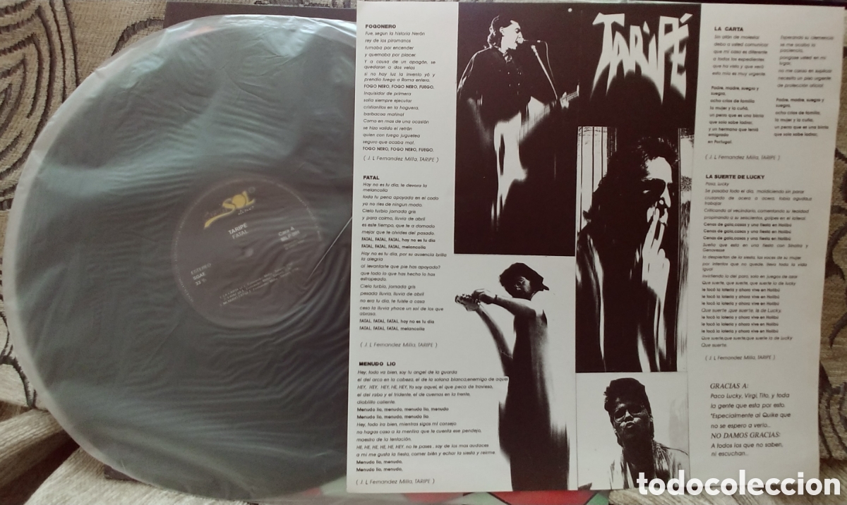 Discos de vinilo: TARIPE, FATAL, LP de 1990, como nuevo - Foto 3
