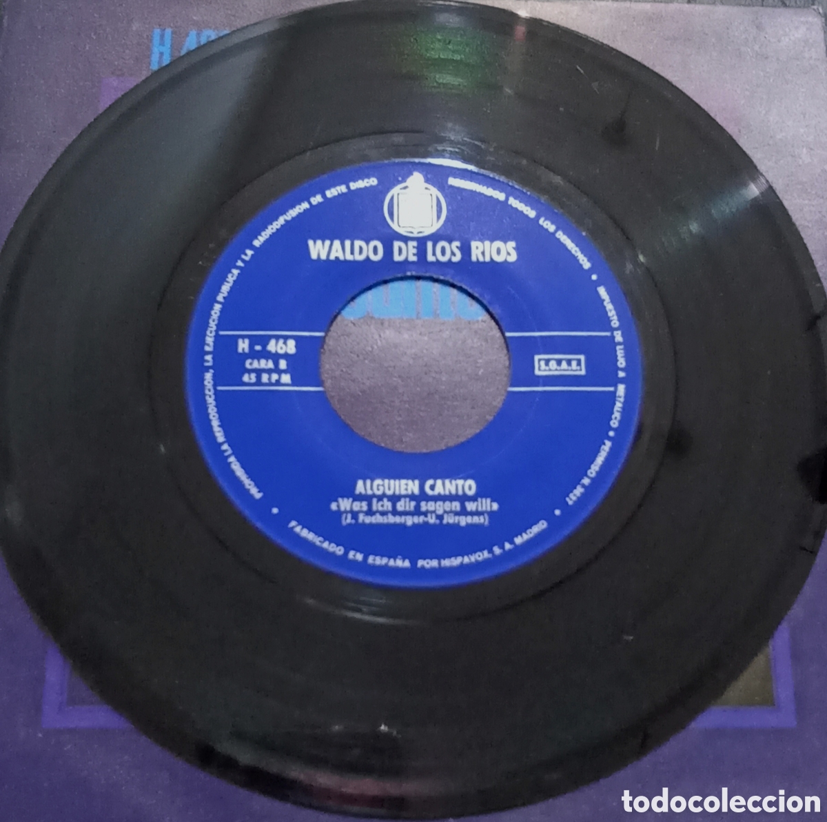 Discos de vinilo: SINGLE WALDO DE LOS RIOS - ALGUIEN CANT&Oacute; - Foto 4