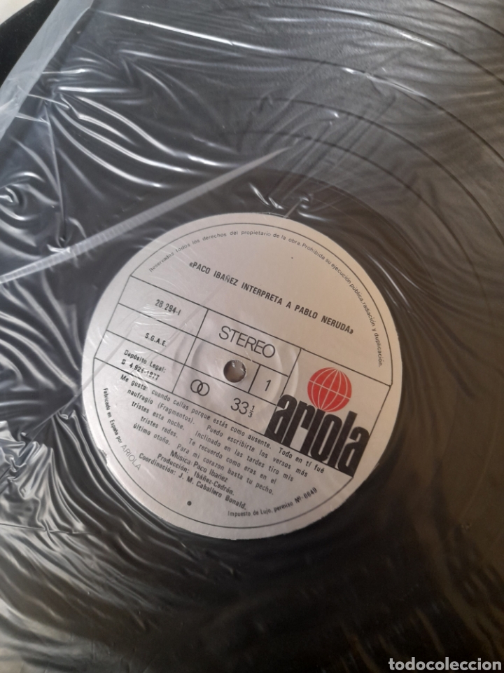 Discos de vinilo: Vinilo, Paco Ib&aacute;&ntilde;ez interpreta a Pablo Neruda y Cuarteto Cedron - Foto 3