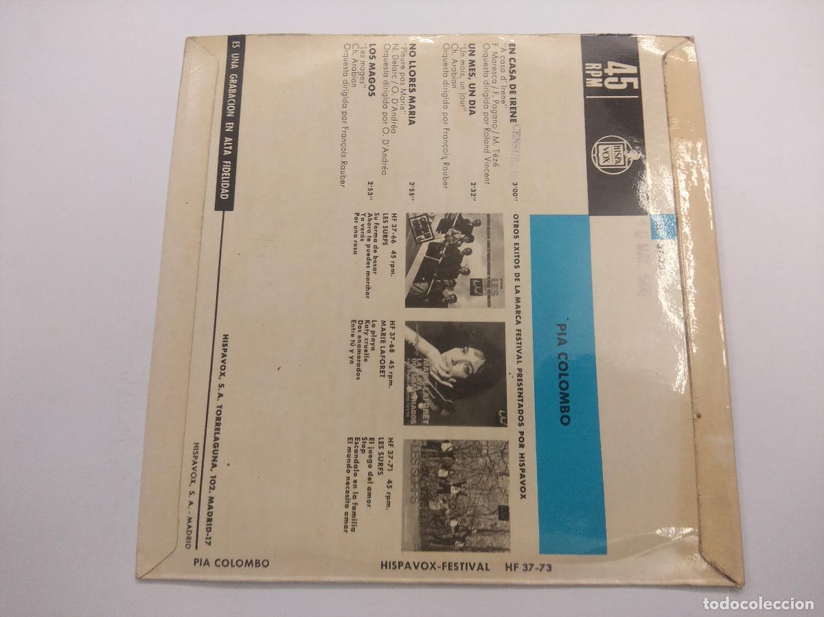 Discos de vinilo: PIA COLOMBO/EN CASA DE IRENE/SINGLE. - Foto 3