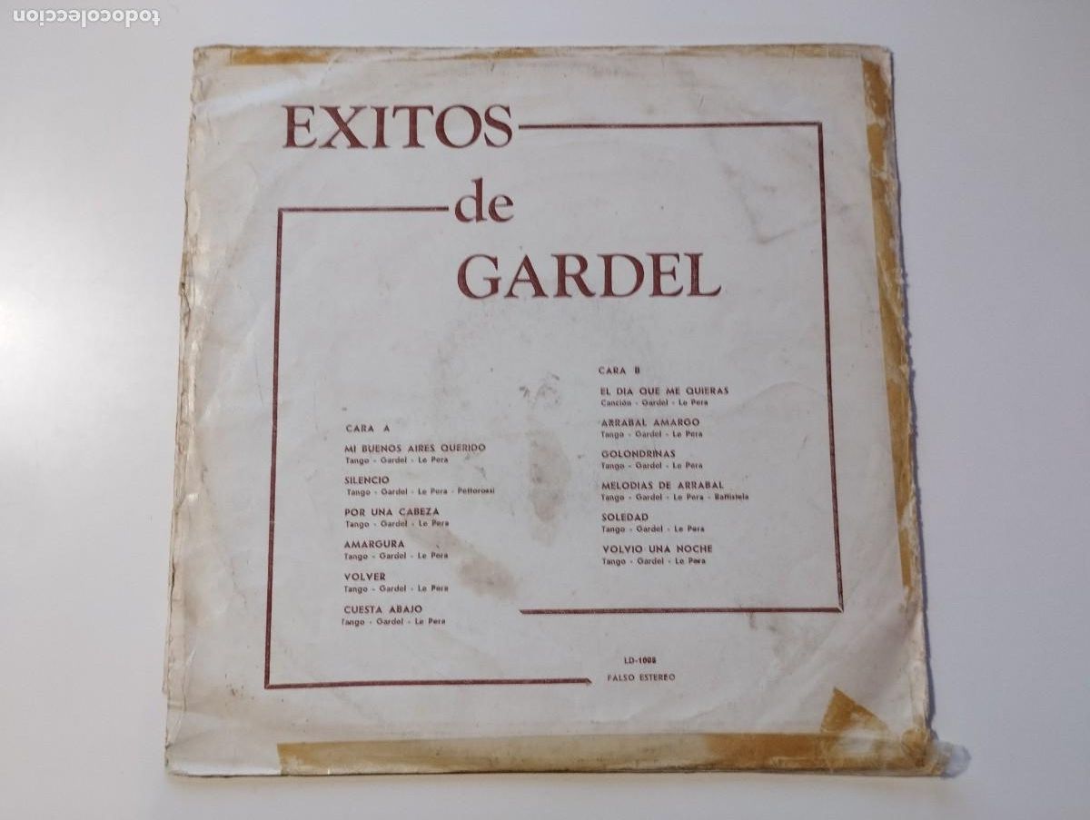 Discos de vinilo: Carlos Gardel &lrm;&ndash; Exitos de Gardel PEDIDO M&Iacute;NIMO 5&euro; - Foto 2