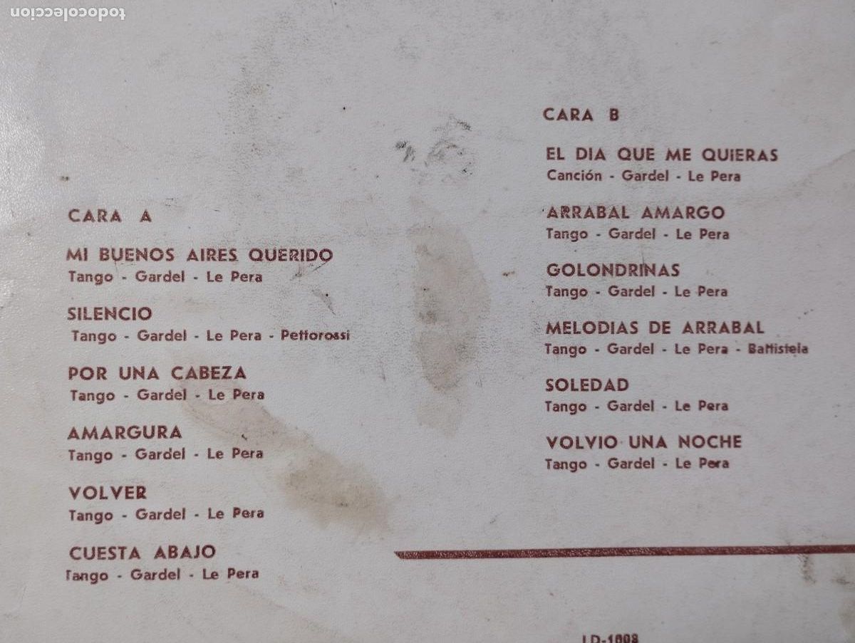 Discos de vinilo: Carlos Gardel &lrm;&ndash; Exitos de Gardel PEDIDO M&Iacute;NIMO 5&euro; - Foto 3