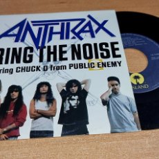 Discos de vinilo: ANTHRAX & CHUCK D PUBLIC ENEMY BRING THE NOISE 7” SINGLE VINILO DEL AÑO 1991 1 SOLO TEMA. Lote 380554679