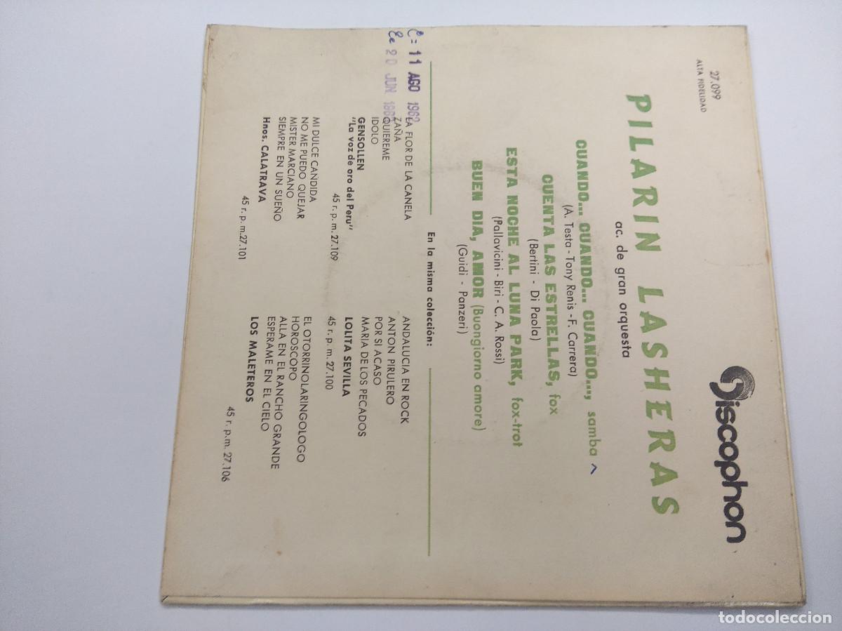 Discos de vinilo: PILARIN LASHERAS/CUANDO/SINGLE. - Foto 3