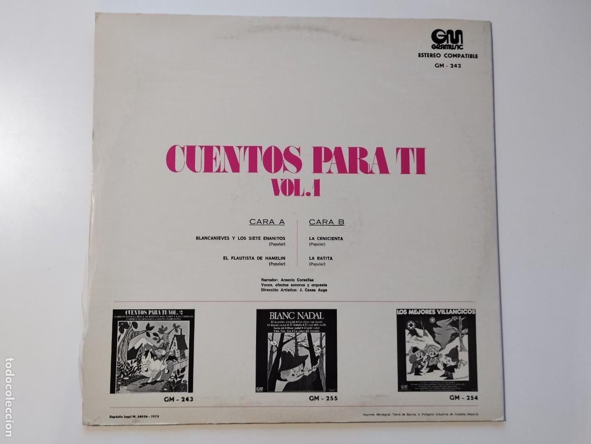 Discos de vinilo: Cuentos Para Ti / Vol. 1. PEDIDO M&Iacute;NIMO 5&euro; - Foto 2