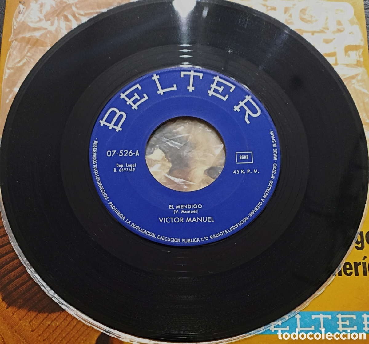 Discos de vinilo: SINGLE V&Iacute;CTOR MANUEL - EL MENDIGO. BELTER 1969 - Foto 4