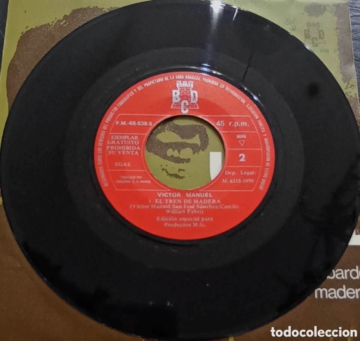 Discos de vinilo: SINGLE V&Iacute;CTOR MANUEL - EL COBARDE - BCD 1970 - Foto 3