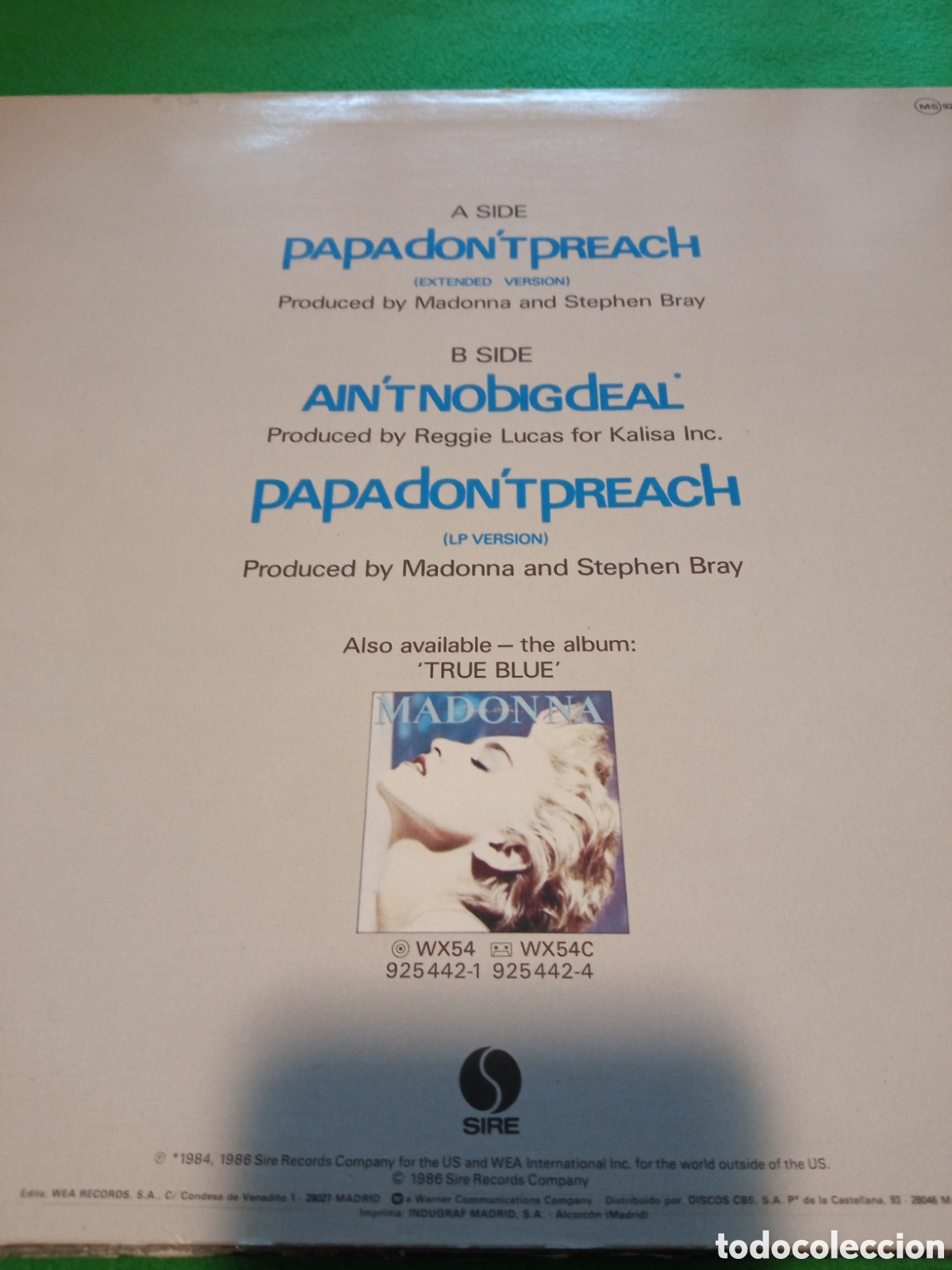 Discos de vinilo: Madonna - Papa dont preach Vinilo Lp - Foto 2