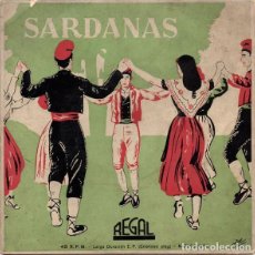 Discos de vinilo: SARDANAS (BELL PENEDES, MARIA DE LES TRENES + 2) EP REGAL SEDL 115 - DISCO AZUL TRANSPARENTE