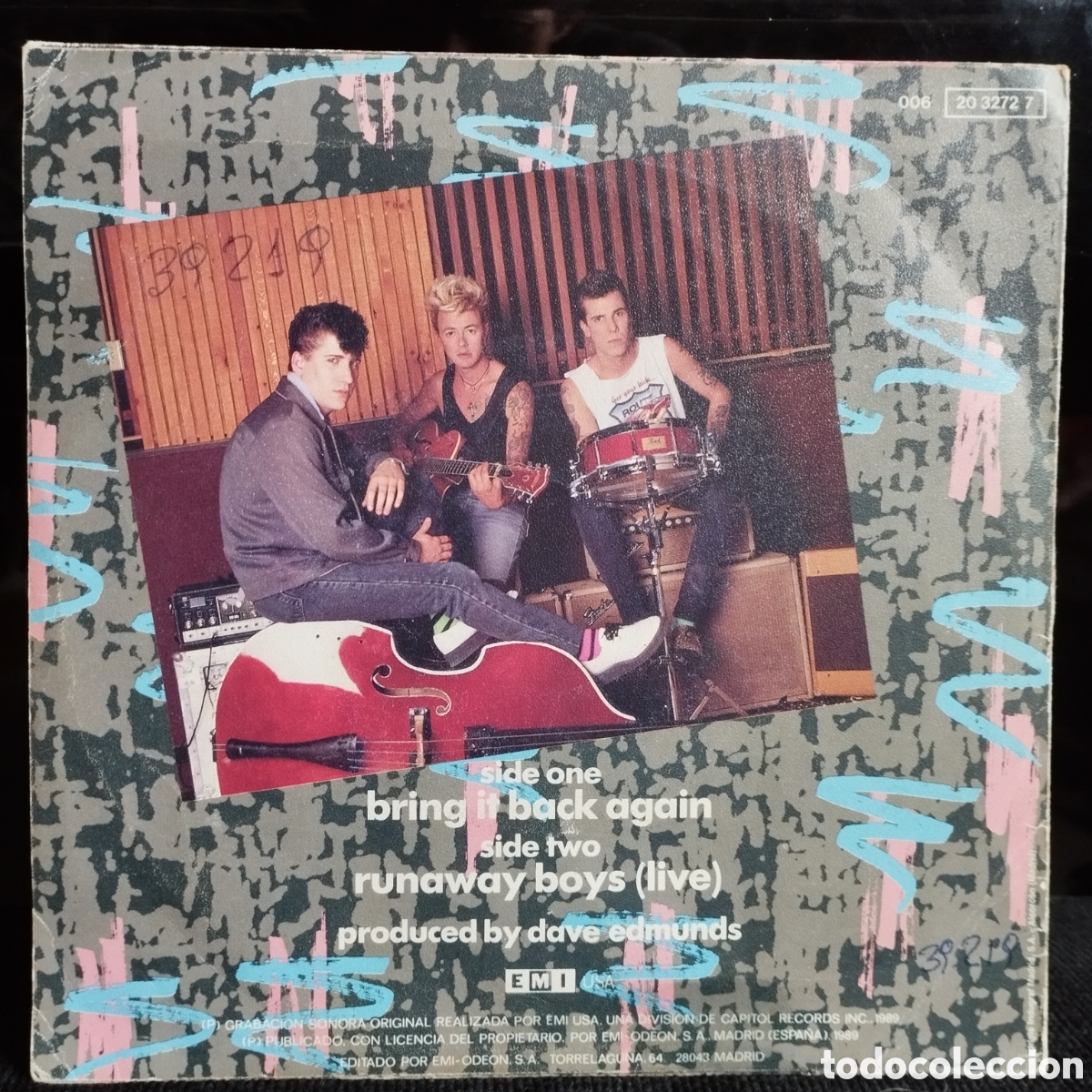 Discos de vinilo: Stray Cats - Bring It Back Again Single 1989 - Foto 2