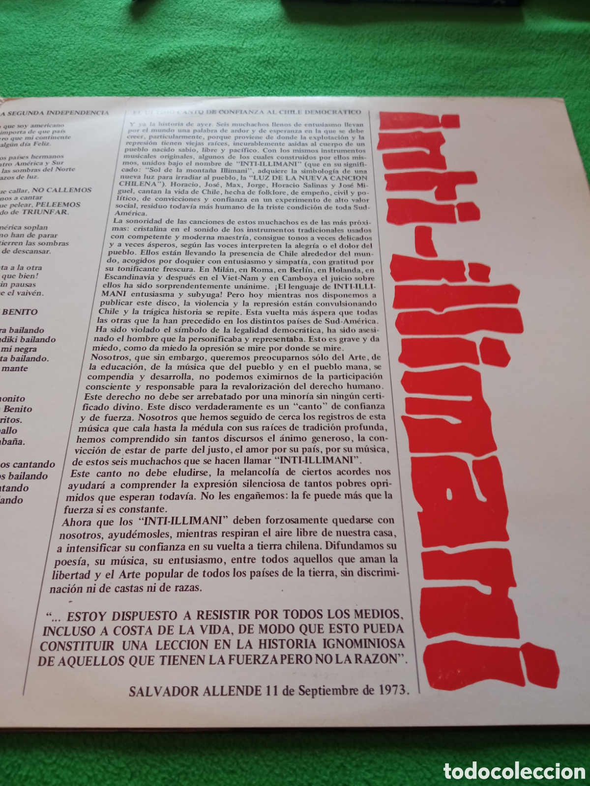Discos de vinilo: Inti-Illimani - Viva Chile - Foto 4