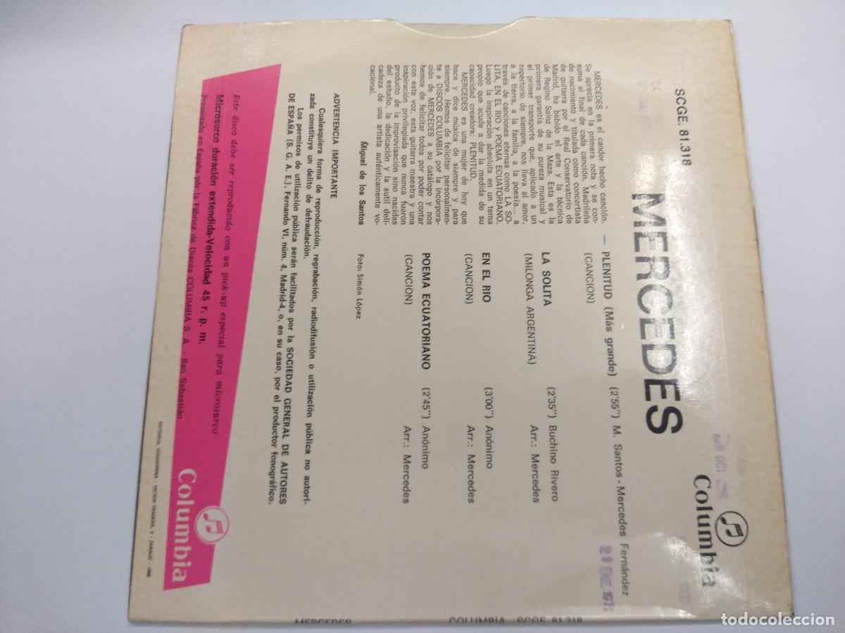 Discos de vinilo: MERCEDES/PLENITUD/SINGLE. - Foto 3