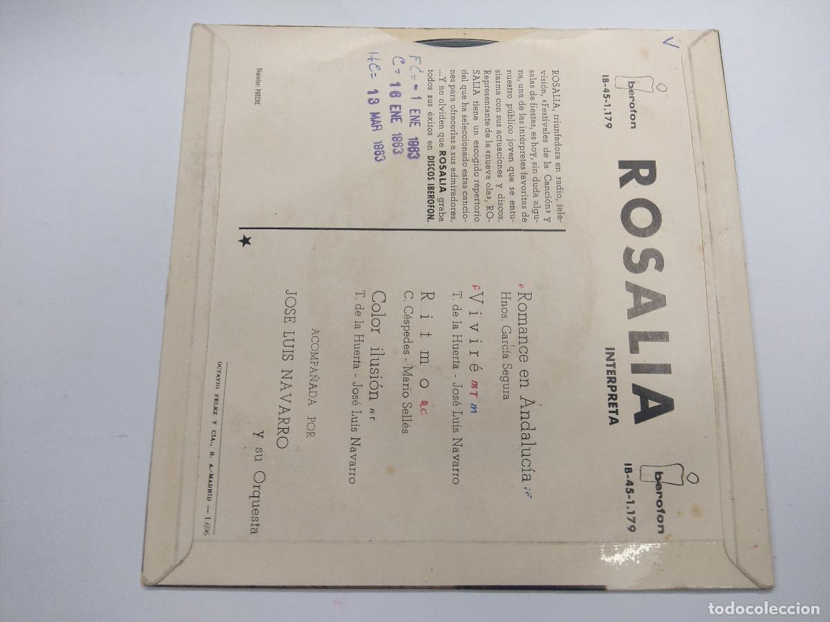 Discos de vinilo: ROSALIA/ROMANCE EN ANDALUCIA/SINGLE. - Foto 3