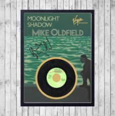 Discos de vinilo: MIKE OLDFIELD MOONLIGHT SHADOW CUADRO CON SINGLE DE VINILO ORIGINAL, IDEAL REGALO. Lote 380809329