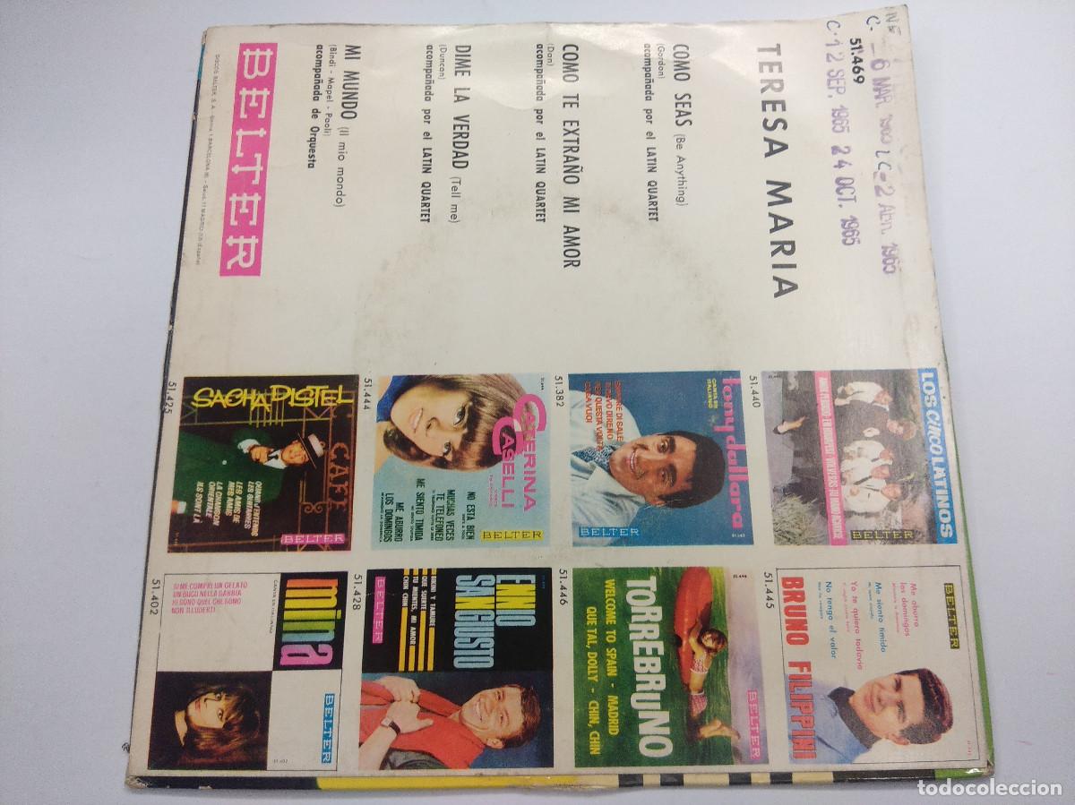Discos de vinilo: TERESA MARIA/COMO SEAS/SINGLE. - Foto 3