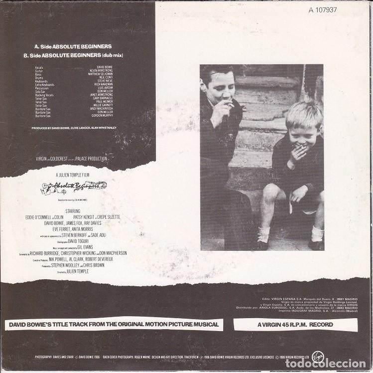 Discos de vinilo: David Bowie - Absolute begginers - VIRGIN 107937 - 1986 - Foto 2