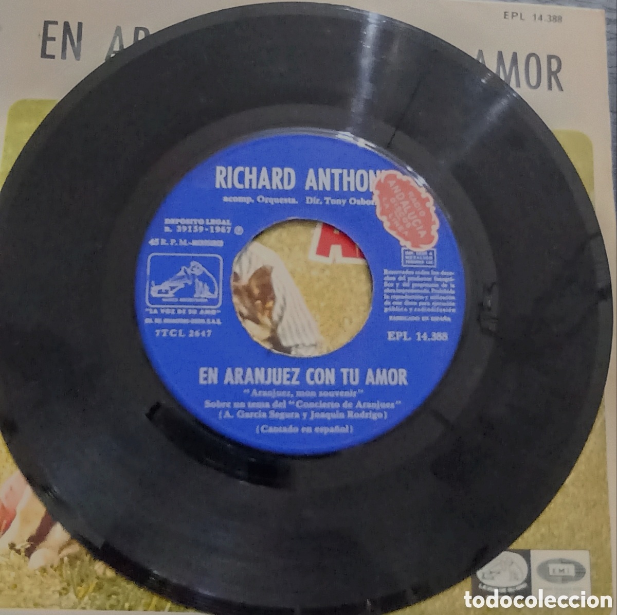 Discos de vinilo: SINGLE RICHARD ANTHONY - EN ARANJUEZ CON TU AMOR - EMI 1967 - Foto 3