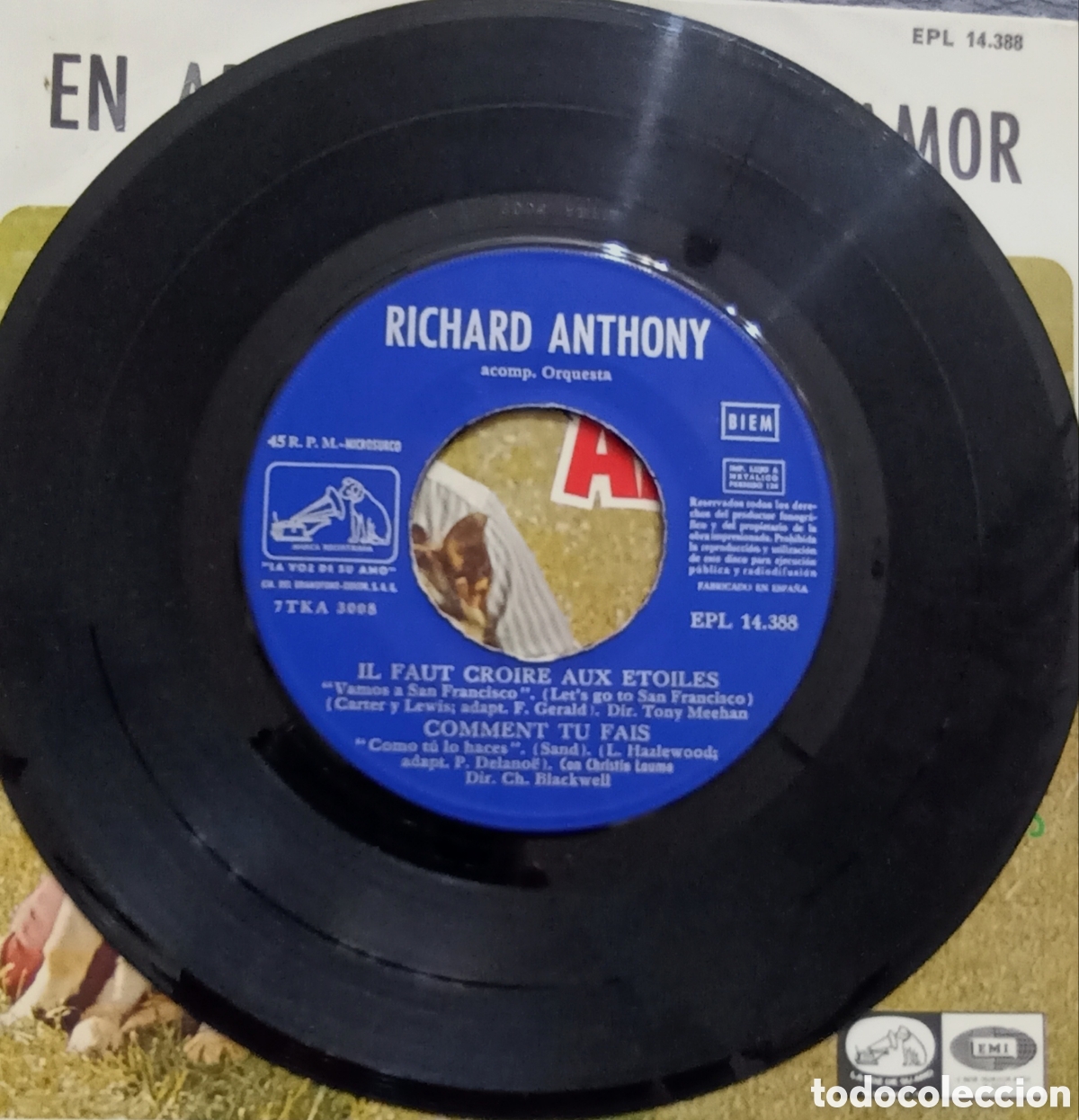 Discos de vinilo: SINGLE RICHARD ANTHONY - EN ARANJUEZ CON TU AMOR - EMI 1967 - Foto 4