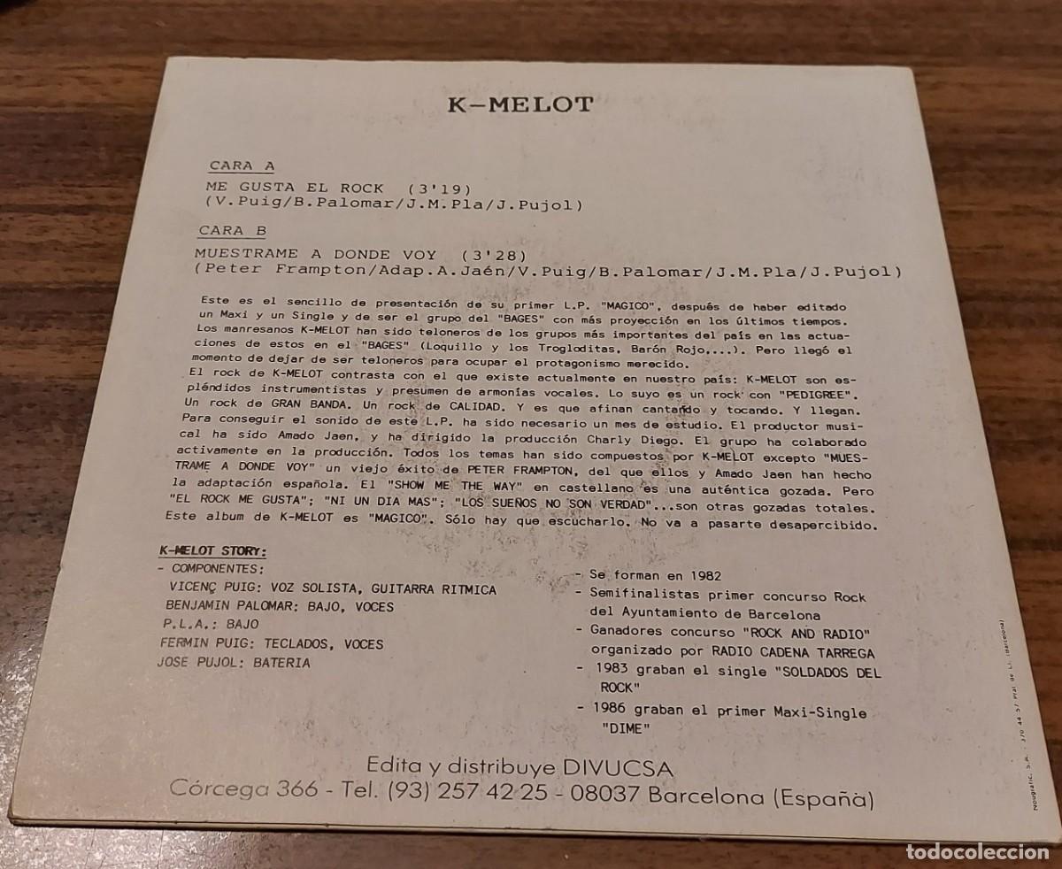 Discos de vinilo: K-Melot &ndash; Me Gusta El Rock - SINGLE 1989 - Foto 2
