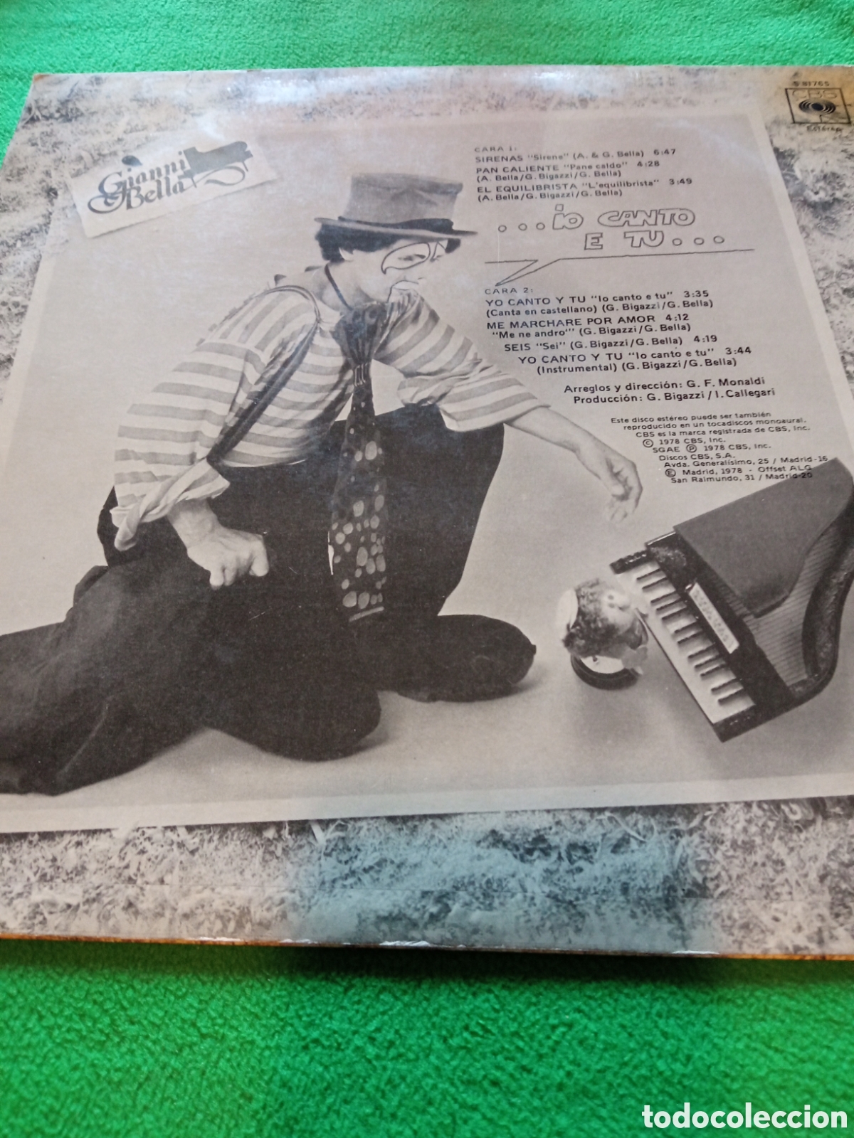 Discos de vinilo: Gianni Bella - Yo canto y tu Vinilo Lp - Foto 2