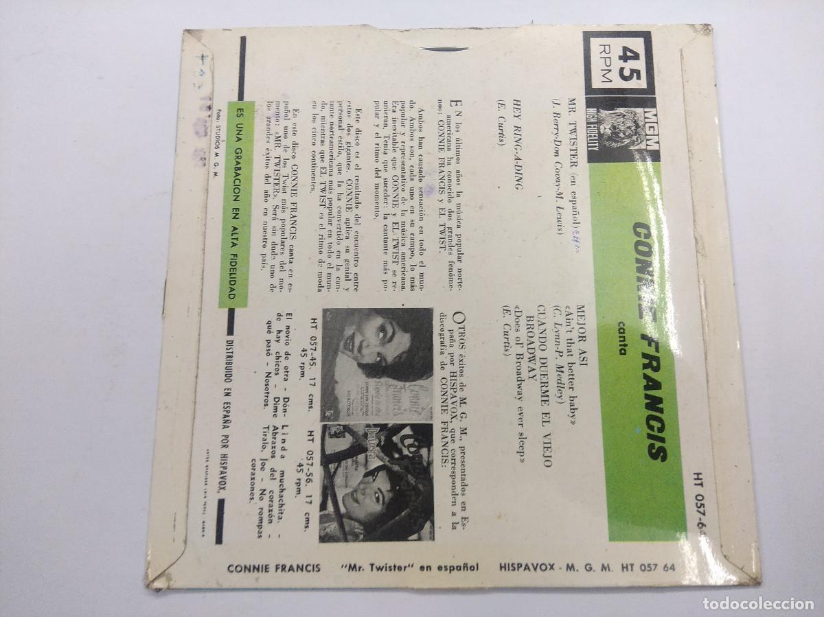 Discos de vinilo: CONNIE FRANCIS/MR.TWISTER/SINGLE. - Foto 3