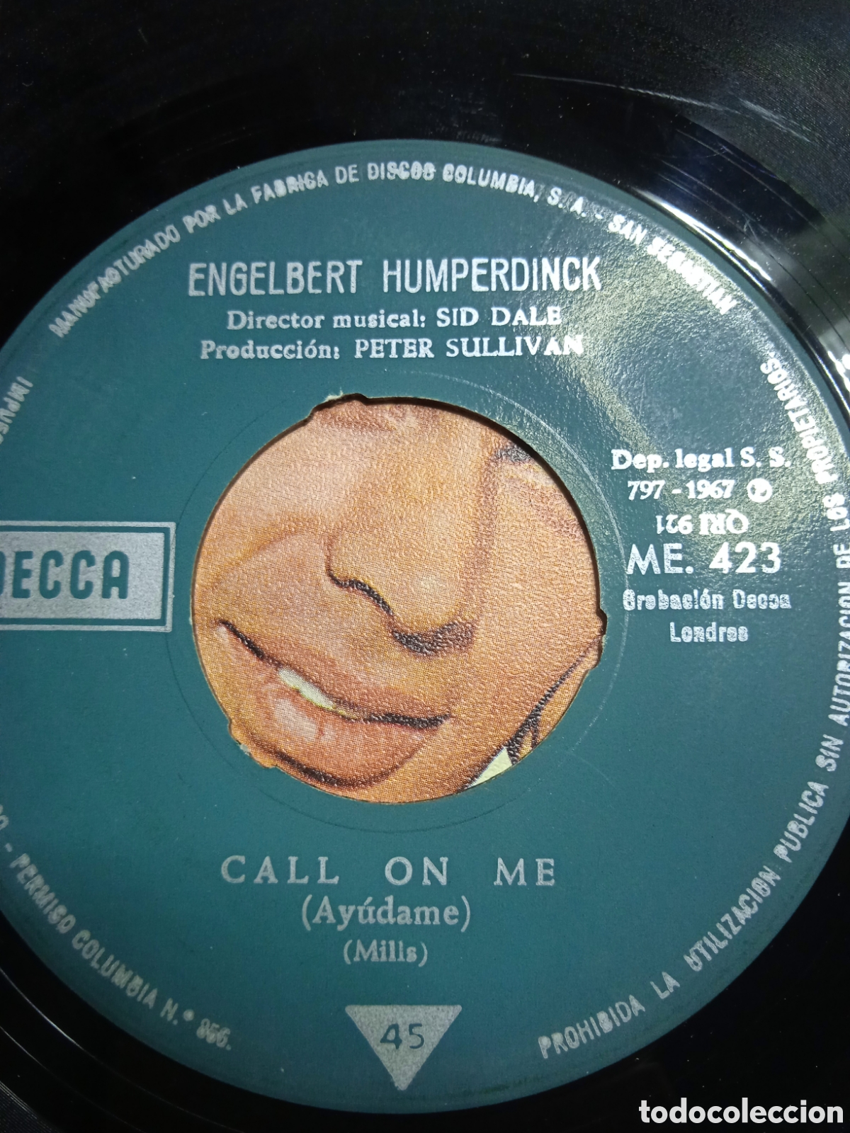 Discos de vinilo: Single 7&rdquo; Engelbert Humperdinck 1967.Call on me. - Foto 3