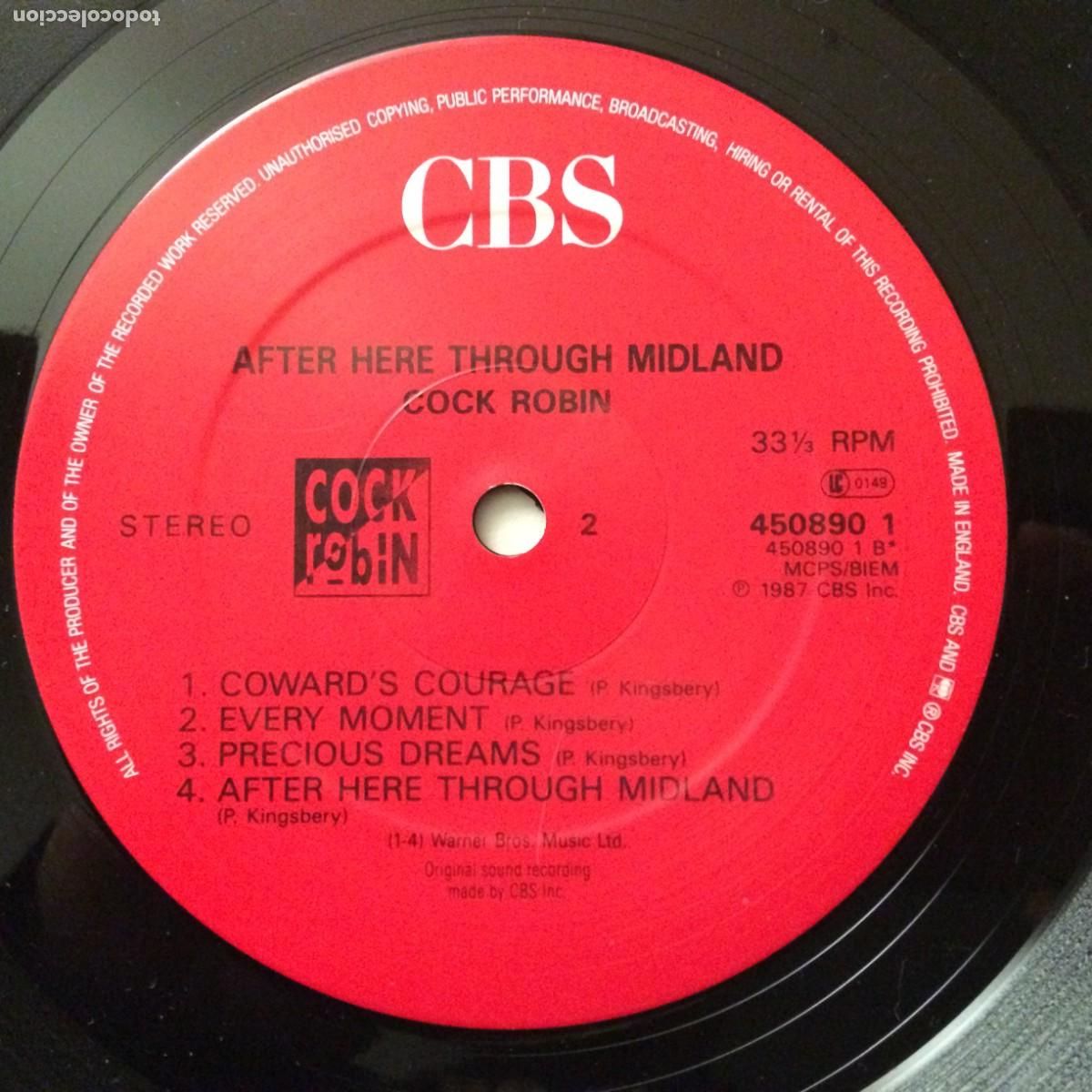Discos de vinilo: Cock Robin &lrm;&ndash; After Here Through Midland , UK 1987 CBS - Foto 6