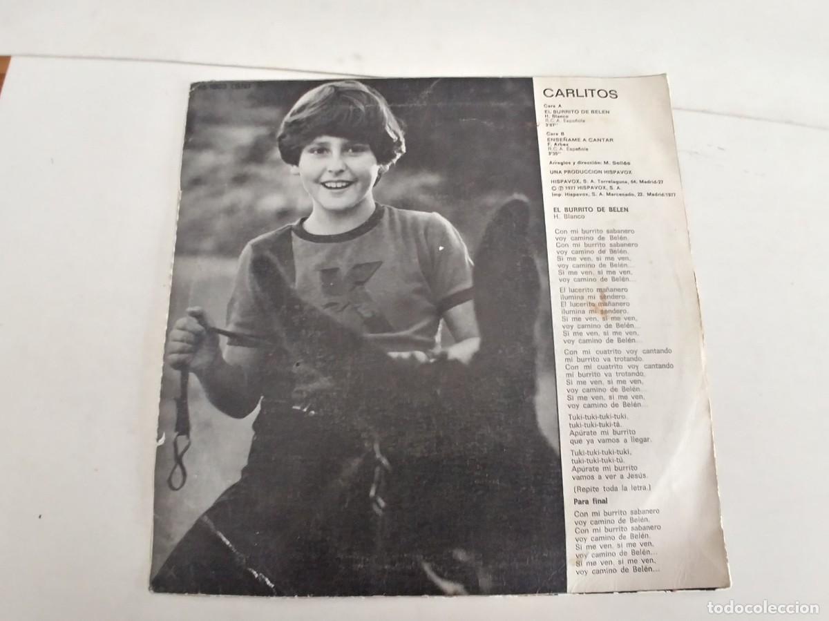 Discos de vinilo: CARLITOS-SINGLE EL BURRITO DE BELEN - Foto 2