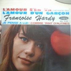 Discos de vinilo: EP 7” FRANÇOISE HARDY 1963 L'AMOUR S'SEN VA.EUROVISION 63.. Lote 381085124