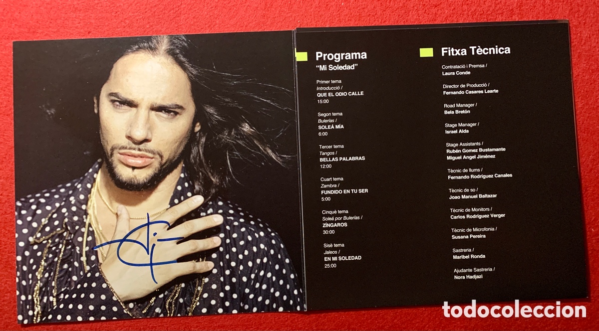 Discos de vinilo: Joaqu&iacute;n Cortes - Programa de su espect&aacute;culo en Barcelona -&ldquo; Mi Soledad &ldquo; - Foto 3