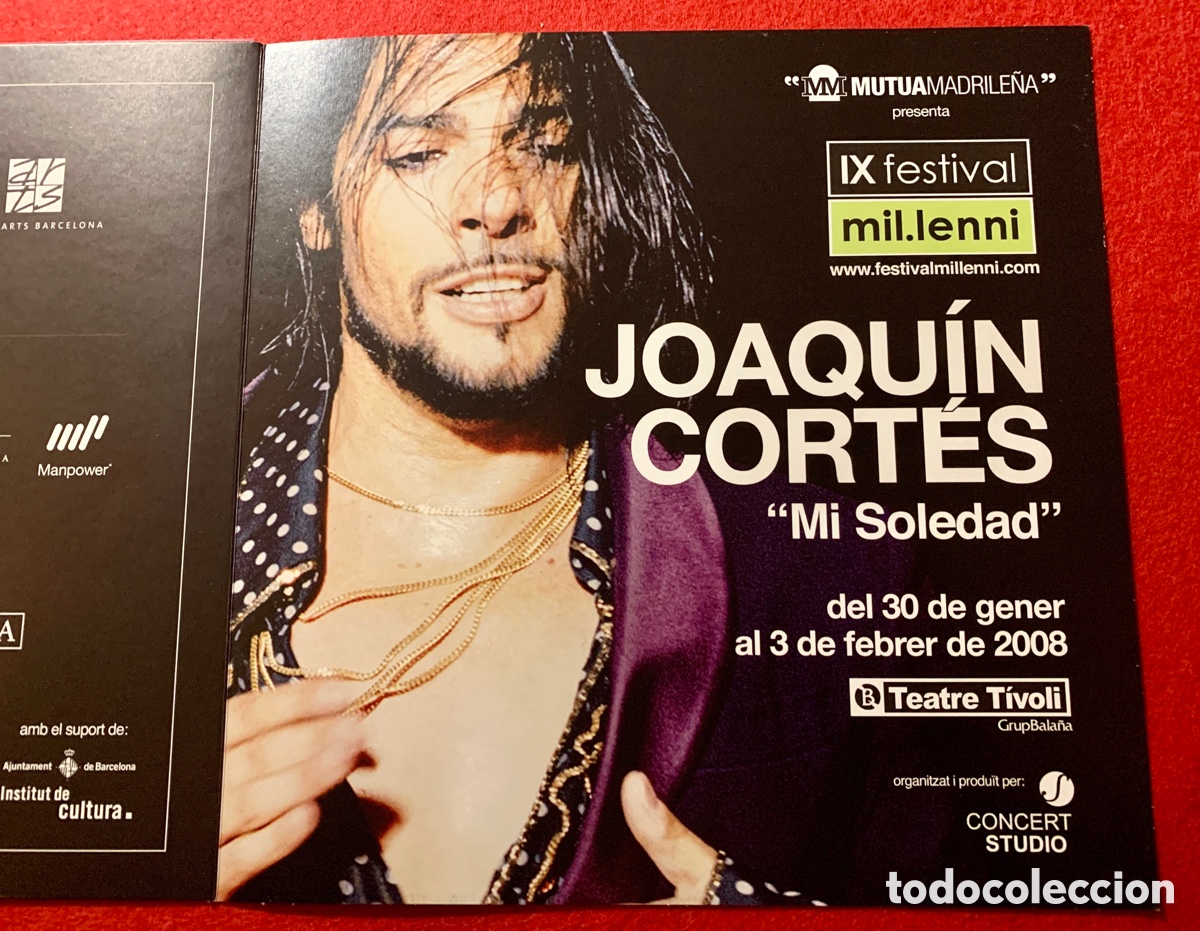 Discos de vinilo: Joaqu&iacute;n Cortes - Programa de su espect&aacute;culo en Barcelona -&ldquo; Mi Soledad &ldquo; - Foto 6