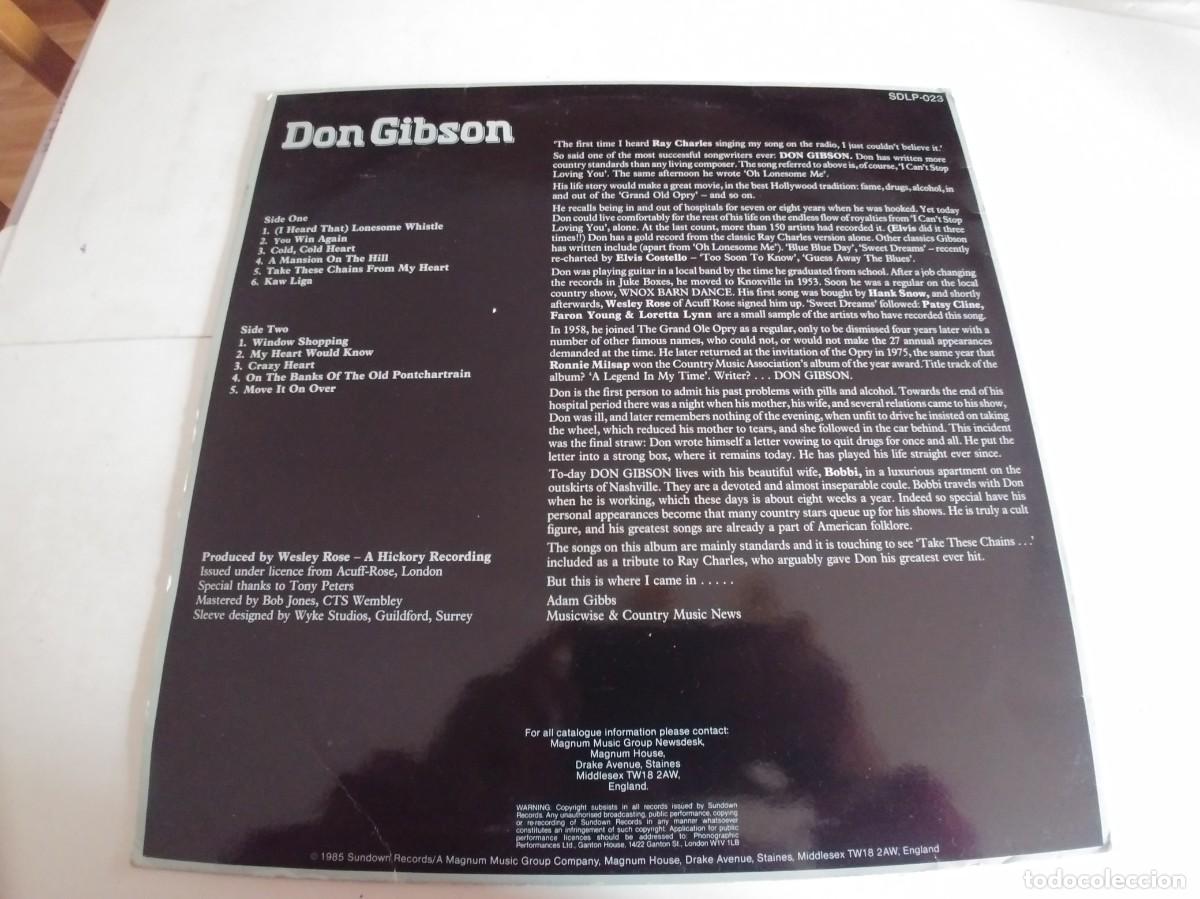 Discos de vinilo: DON GIBSON-LP YOU WIN AGAIN - Foto 2