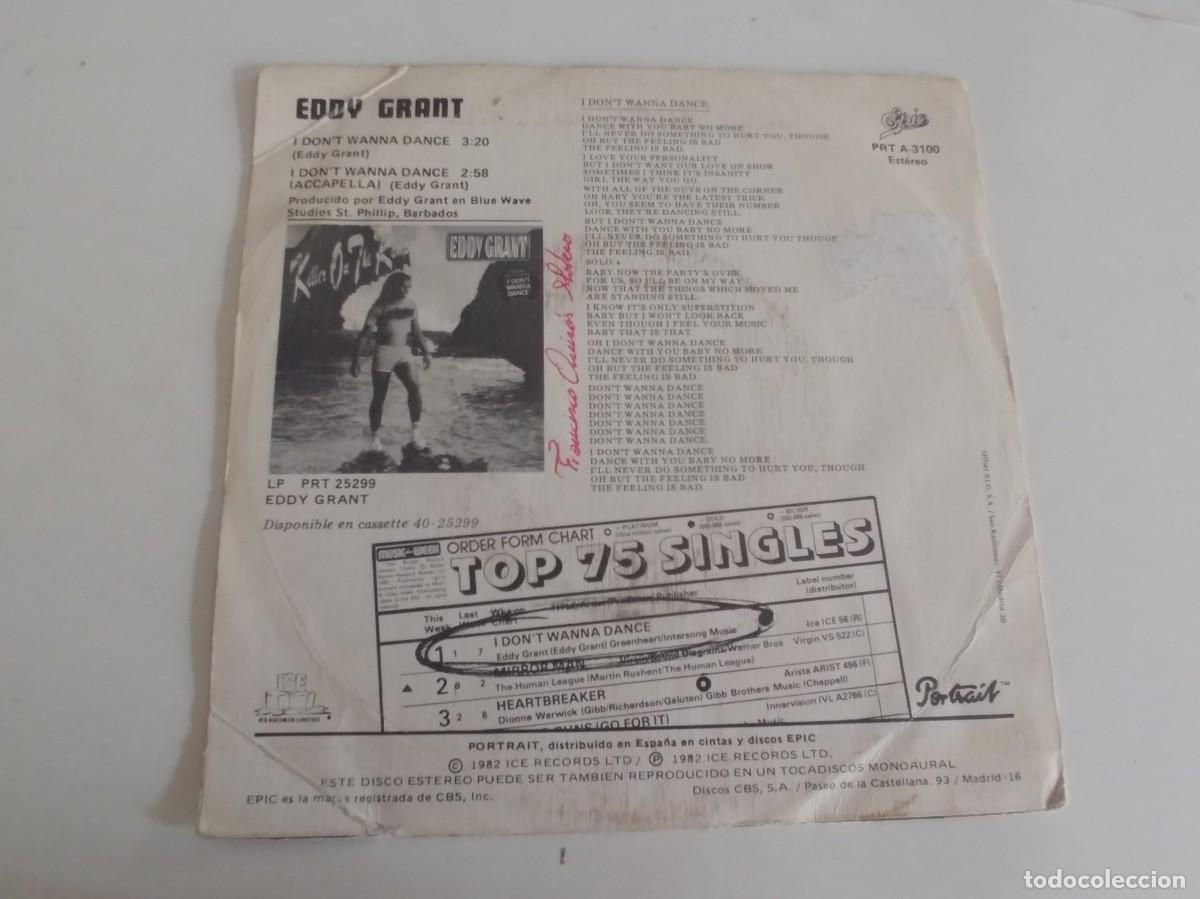 Discos de vinilo: EDDY GRANT-SINGLE I DON&acute;T WANNA DANCE - Foto 2