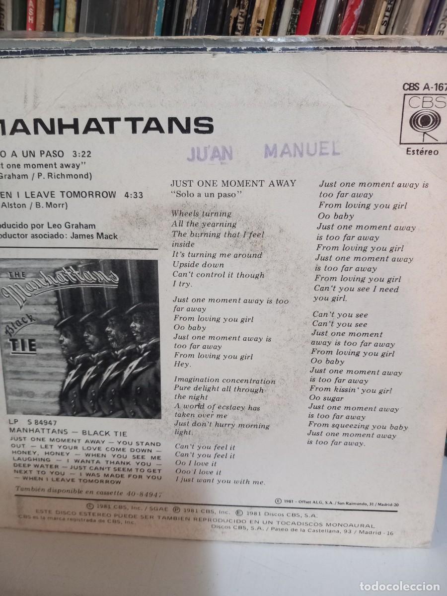 Discos de vinilo: MAHATTANS - SOLO A UN PASO - SIMPLE - Foto 2