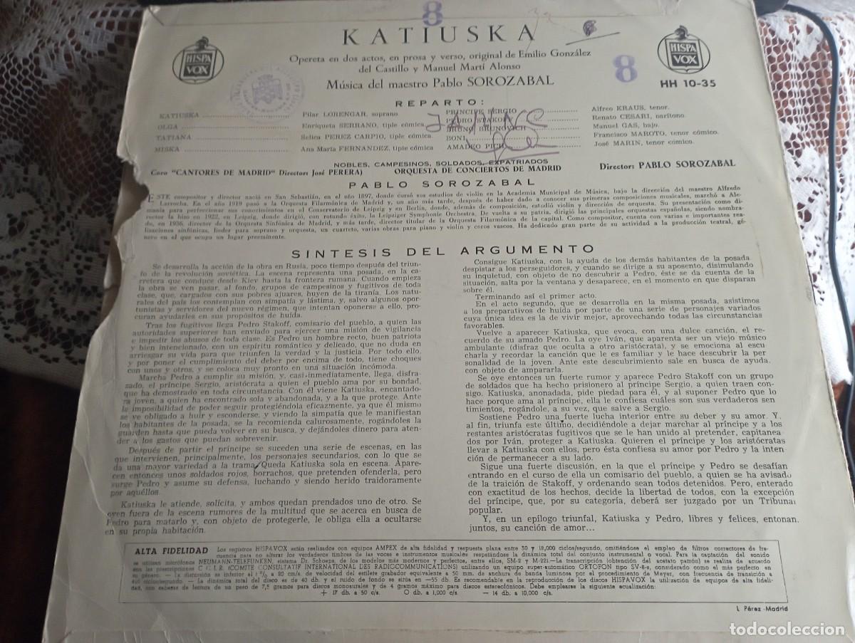 Discos de vinilo: Pablo Sorozabal - Katiusca - Foto 2