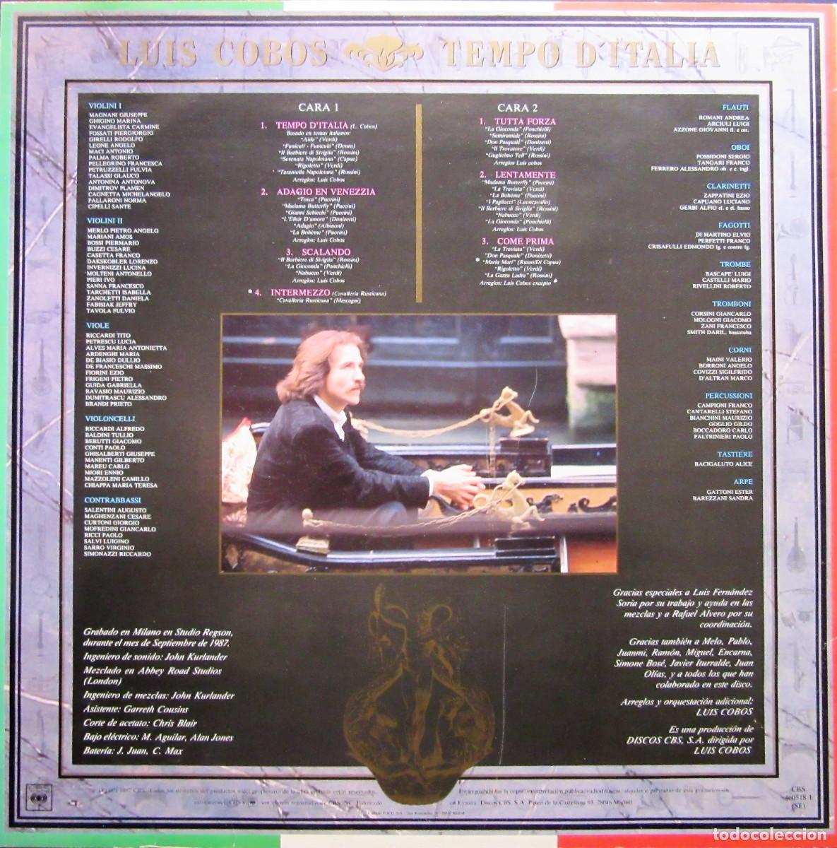 Discos de vinilo: LUIS COBOS - TEMPO DITALIA - Foto 2