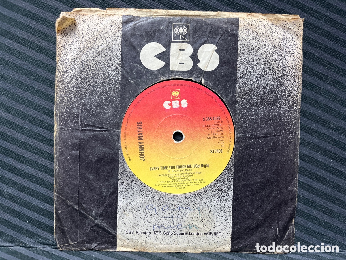 Discos de vinilo: Johnny Mathis - When A Child Is Born (Soleado) (7&rdquo;, Single) - Foto 2
