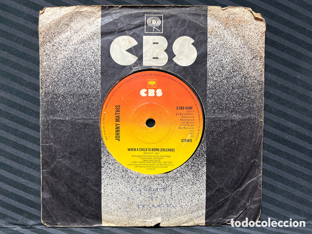 Discos de vinilo: Johnny Mathis - When A Child Is Born (Soleado) (7&rdquo;, Single) - Foto 1