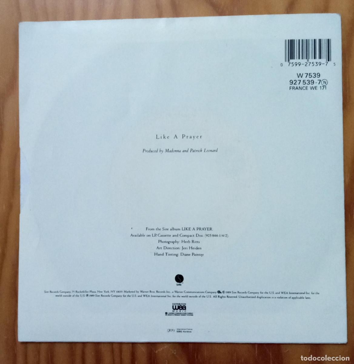 Discos de vinilo: MADONNA - Like a prayer - Foto 2