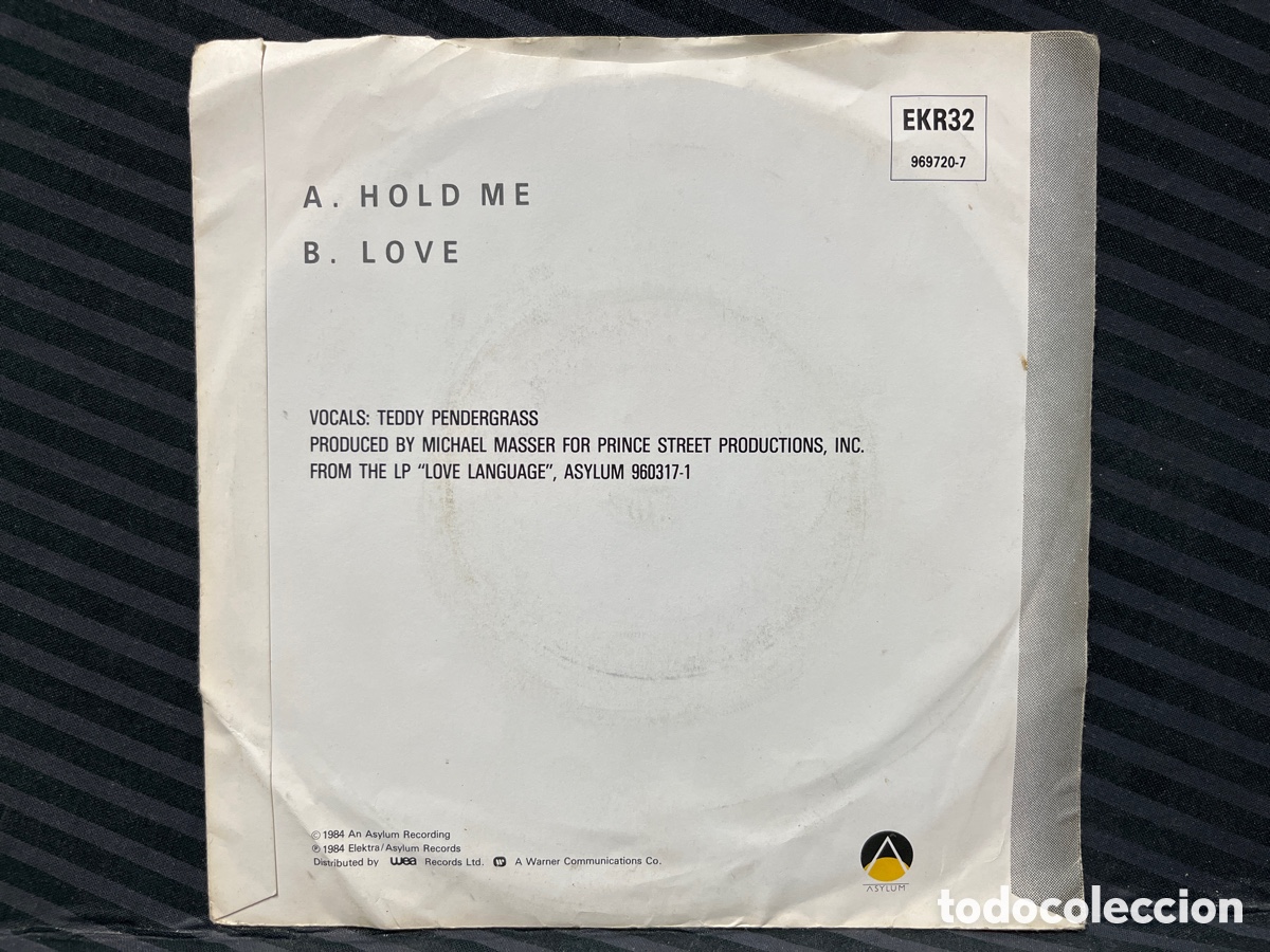 Discos de vinilo: Teddy Pendergrass - Hold Me / Love (7&rdquo;, Single) - Foto 2
