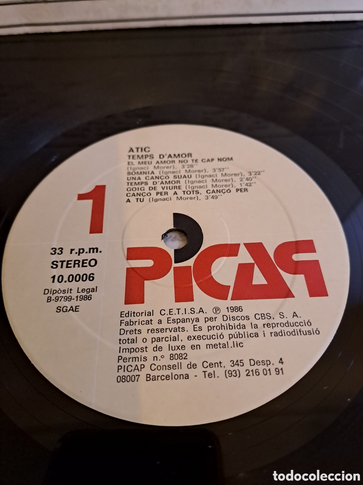 Discos de vinilo: *&Agrave;tic&nbsp;&ndash;&nbsp;Temps Damor. LC.1 - Foto 3