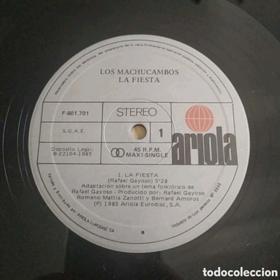 Discos de vinilo: Maxi single Los Machucambos. La fiesta - Foto 3