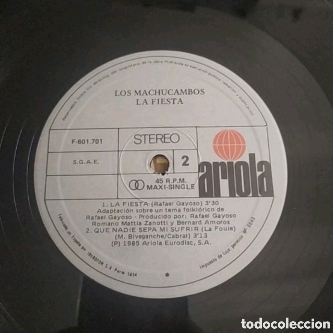 Discos de vinilo: Maxi single Los Machucambos. La fiesta - Foto 4