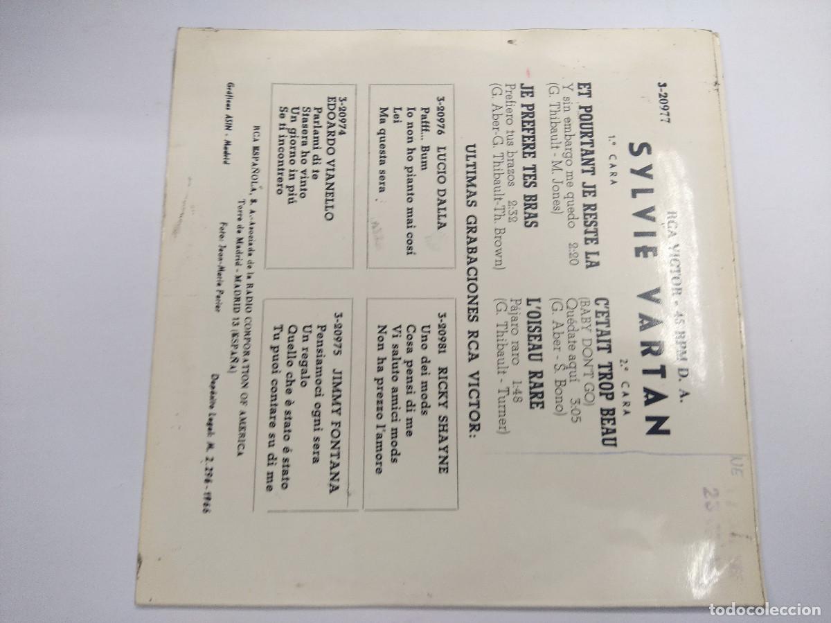 Discos de vinilo: SYLVIE/ET POURTANT JE RESTE LA/SINGLE. - Foto 3