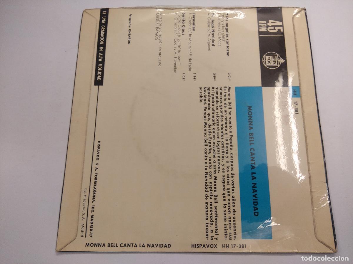 Discos de vinilo: MONNA BELL/Y LOS ANGELES CANTARON/SINGLE. - Foto 3