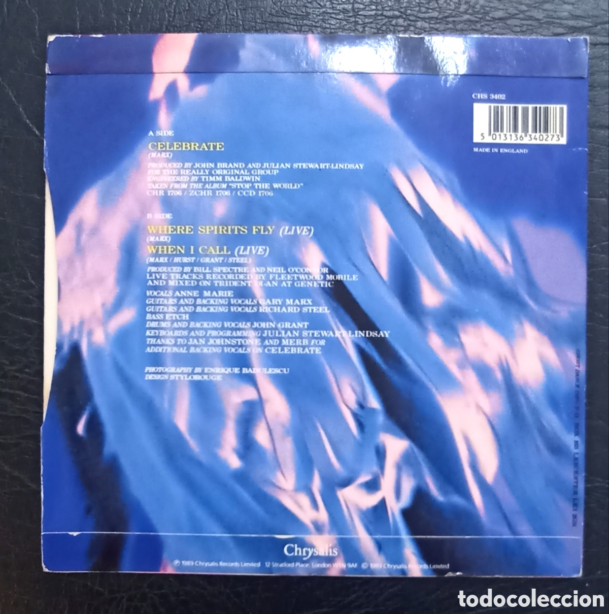 Discos de vinilo: SINGLE GHOST DANCE - CELEBRATE - CHRYSALIA 1989 - Foto 2